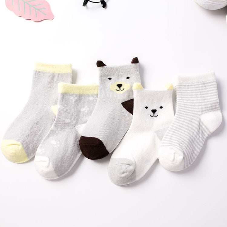Kit 5 pares de Meia Baby Infantil Várias Cores - Ama Mamma