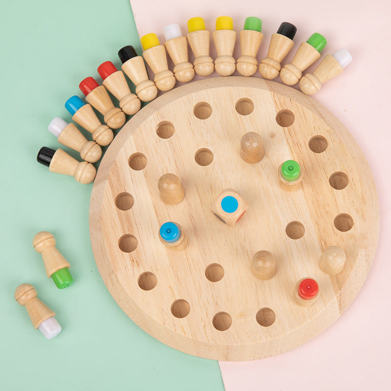 Jogo da Memória Tabuleiro das Cores Brinquedo Educativo de Madeira - Ama Mamma