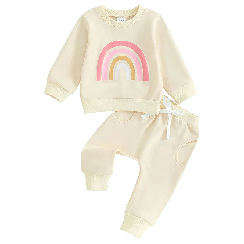 Conjunto Moletom Feminino Infantil Arco Iris - Ama Mamma