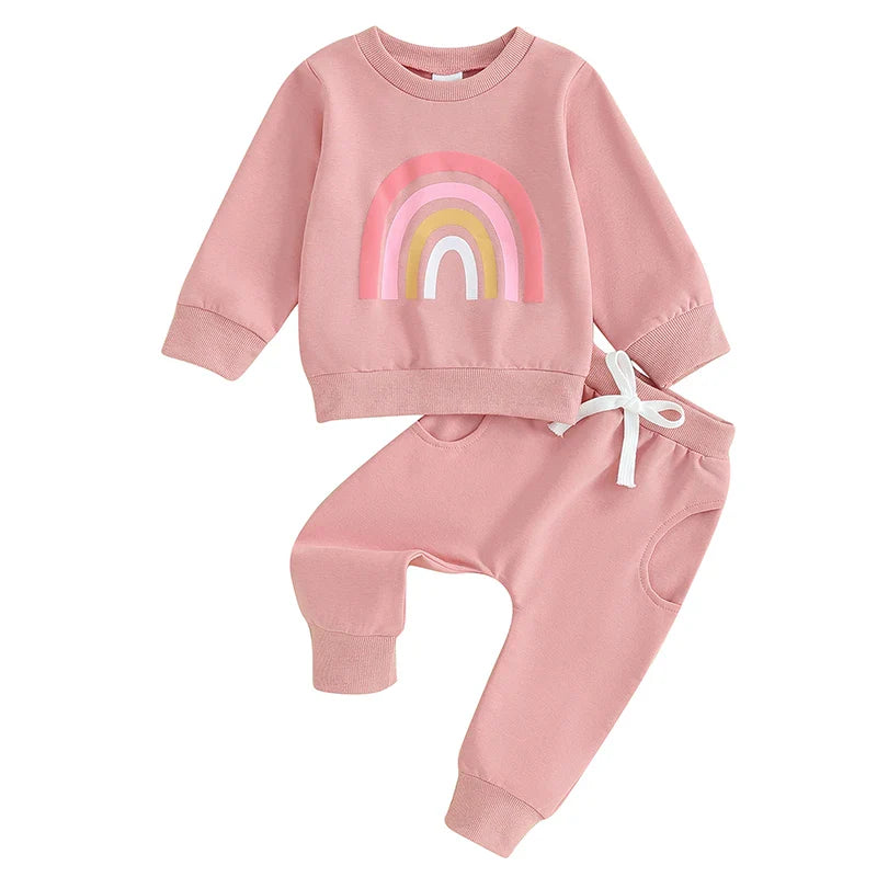 Conjunto Moletom Feminino Infantil Arco Iris - Ama Mamma