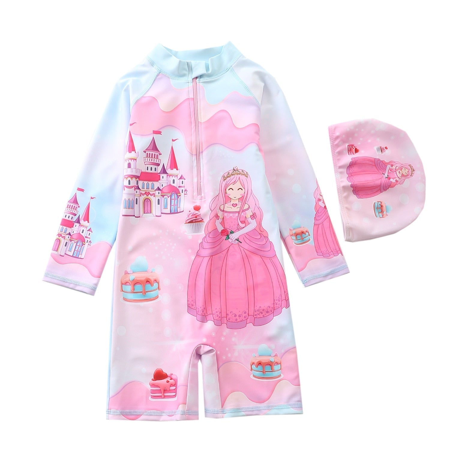 Macaquinho de Praia Infantil Manga Longa Princesa - Ama Mamma