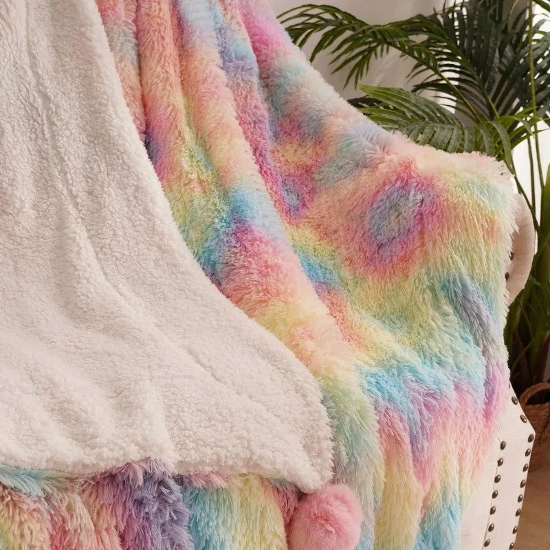 Cobertor Arco-íris Peludo e Aconchegante para Crianças Ama Mamma - Ama Mamma