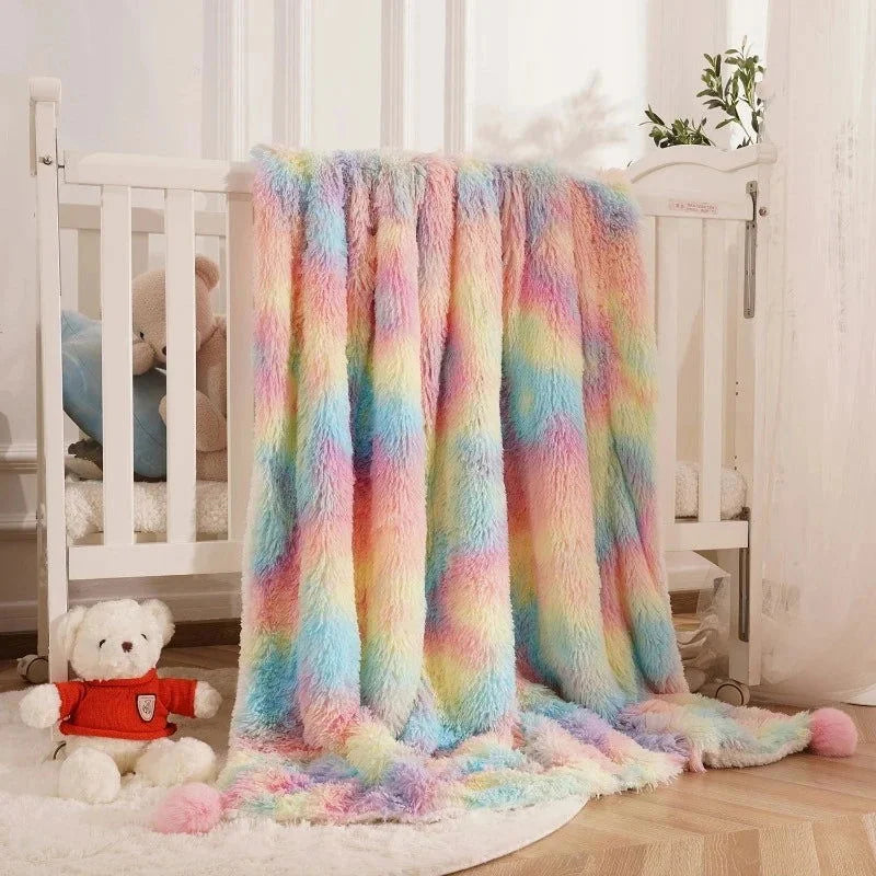 Cobertor Arco-íris Peludo e Aconchegante para Crianças Ama Mamma - Ama Mamma