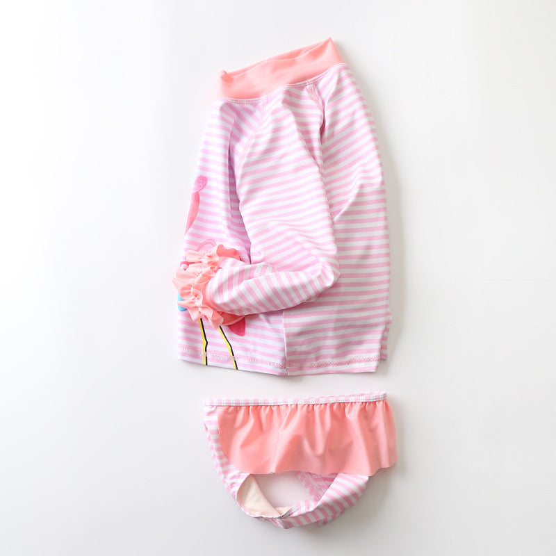 Conjunto Infantil Praia Manga Longa Flamingo - Ama Mamma