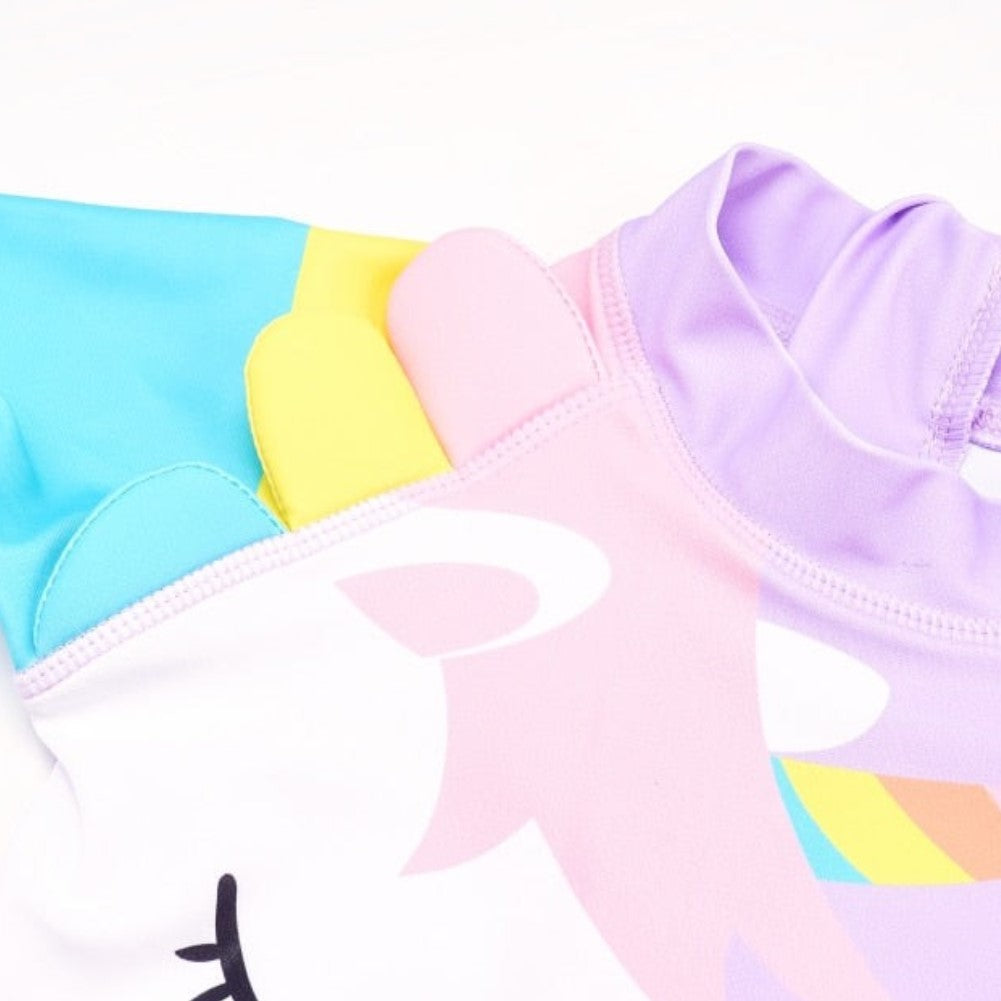 Macaquinho de Praia Infantil Manga Curta Unicórnio Lilás - Ama Mamma