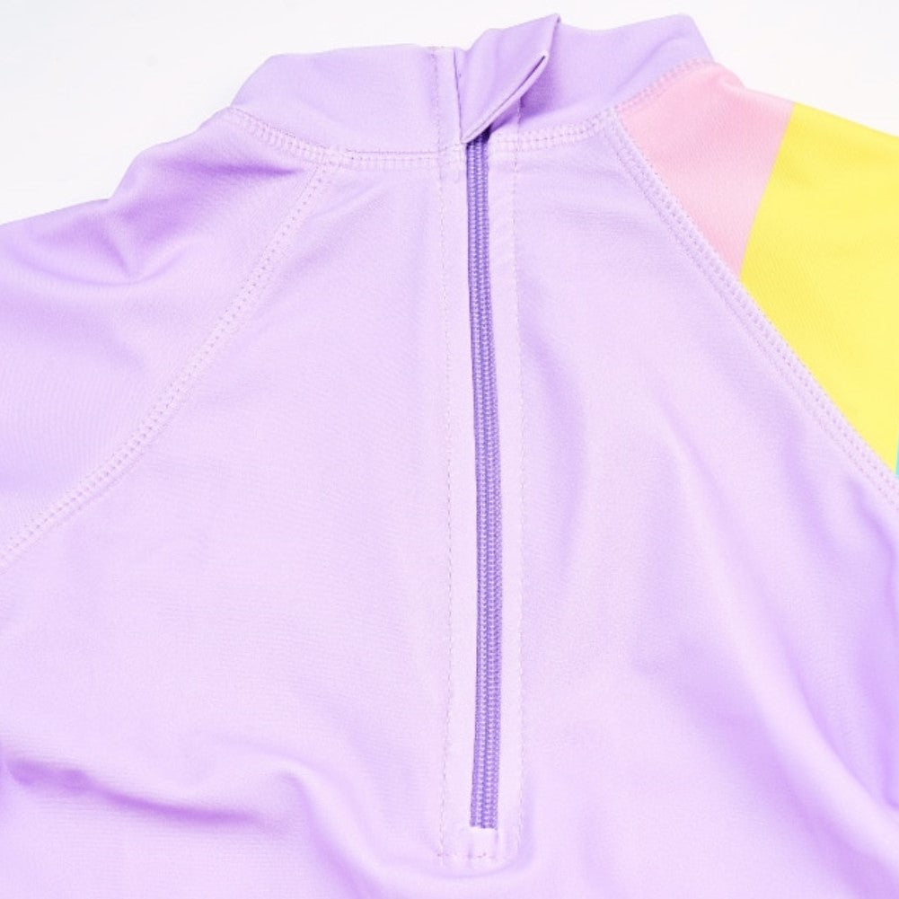 Macaquinho de Praia Infantil Manga Curta Unicórnio Lilás - Ama Mamma