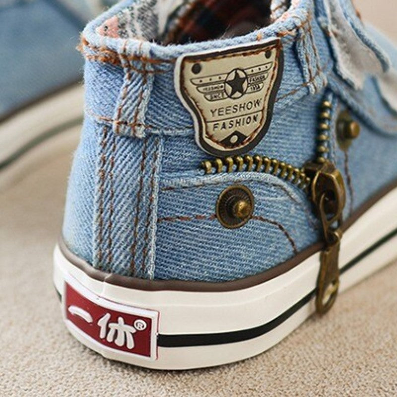 Tênis Infantil Jeans Cano Alto - Ama Mamma