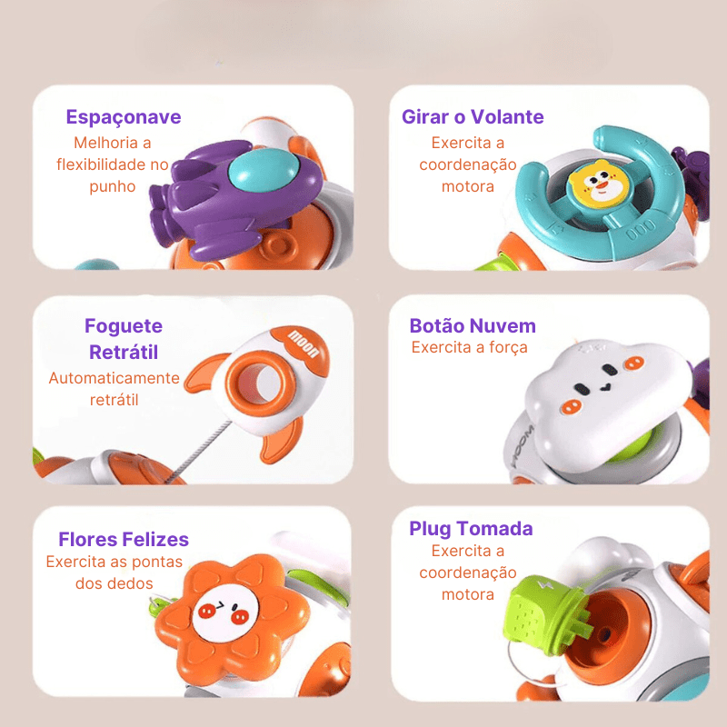 Brinquedos Montessoriano | Desenvolvimento Sensorial Cubo 6 x 1 - 0~36 Meses - Ama Mamma