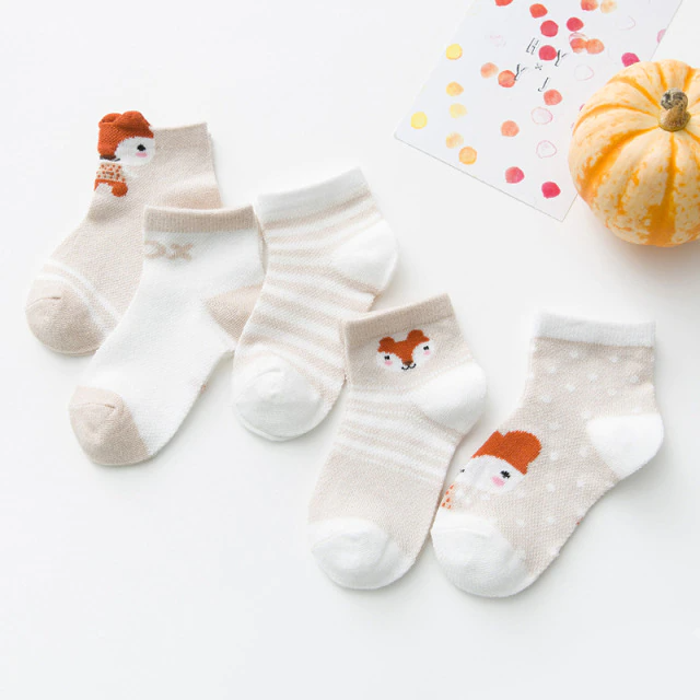 Kit 5 pares de Meia Baby Bichinhos - Ama Mamma