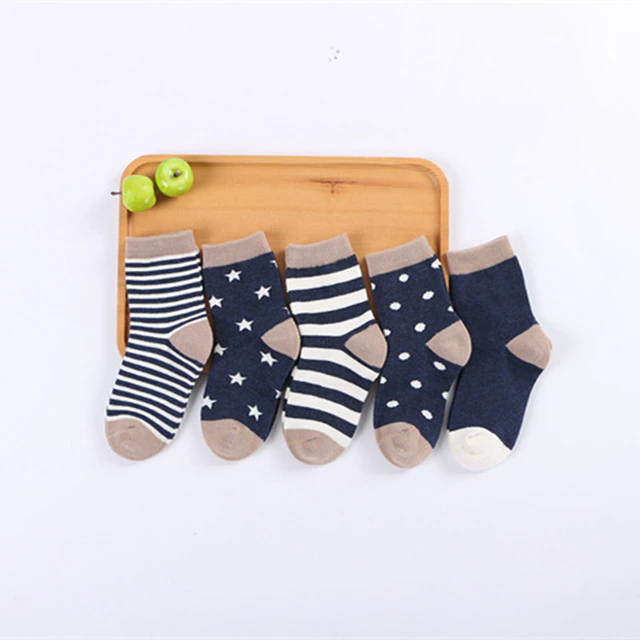 Kit 5 Pares de Meia Infantil Várias Cores