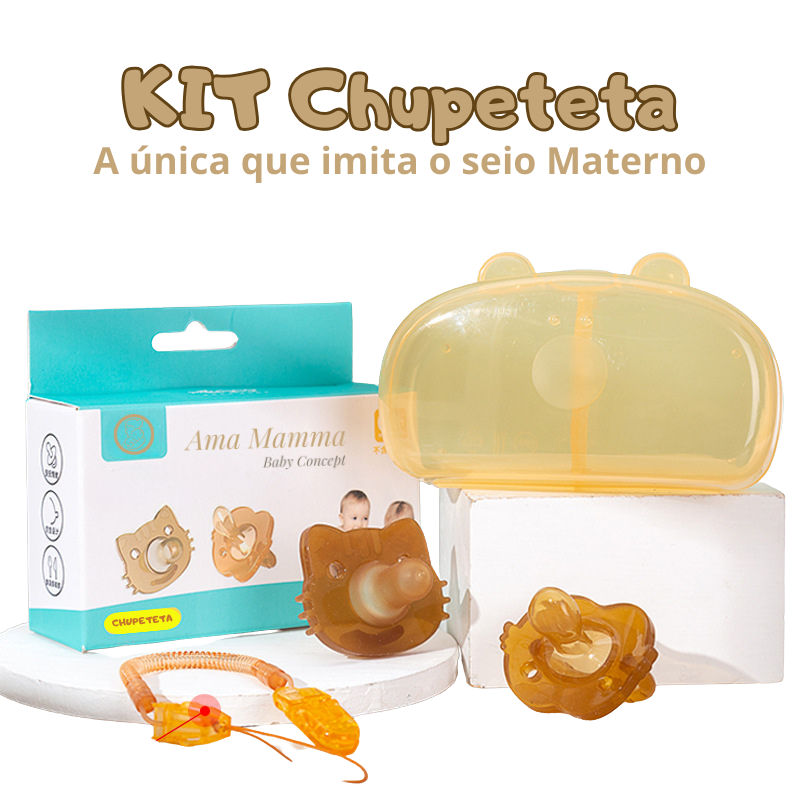 Chupeta Silicone que Simula o Seio Materno [Kit Completo]