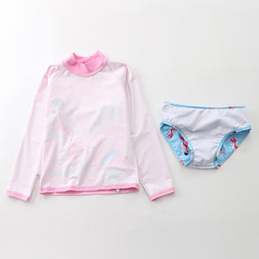 Conjunto Infantil Praia Manga Longa Sereia Rosa