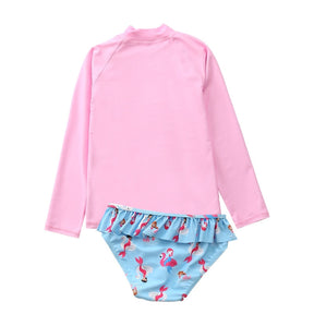 Conjunto Infantil Praia Manga Longa Sereia Rosa