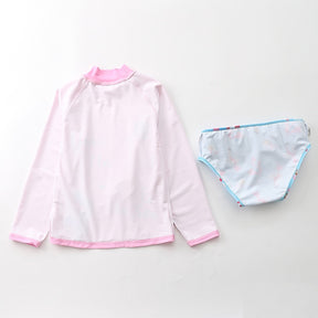 Conjunto Infantil Praia Manga Longa Sereia Rosa