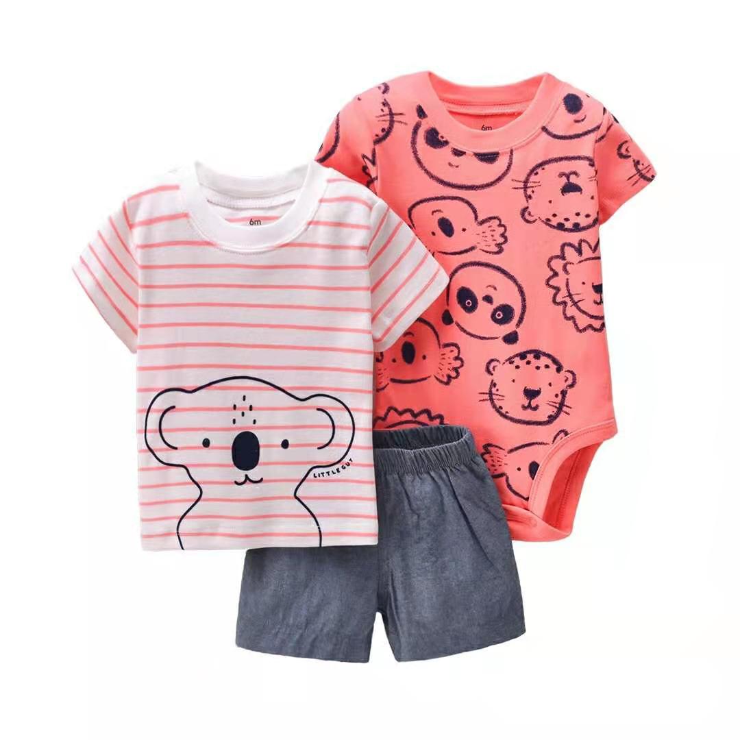 Conjunto Body Bebê Bichinhos - 3 Peças