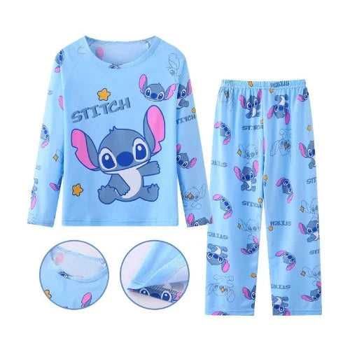 Conjunto Pijama Infantil Stitch Manga Longa