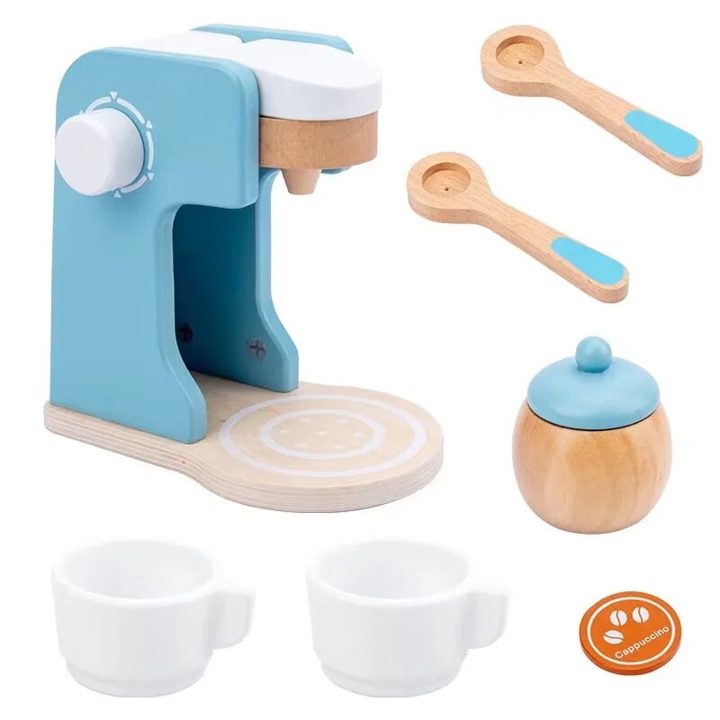 Kit Cozinha Montessori em Madeira Cafeteira