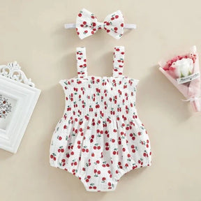 Body Feminino Infantil Estampado + Faixa de Cabelo | 0-18 Meses