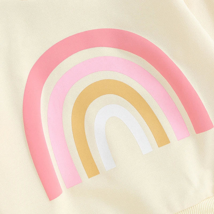 Conjunto Moletom Feminino Infantil Arco Iris - Ama Mamma