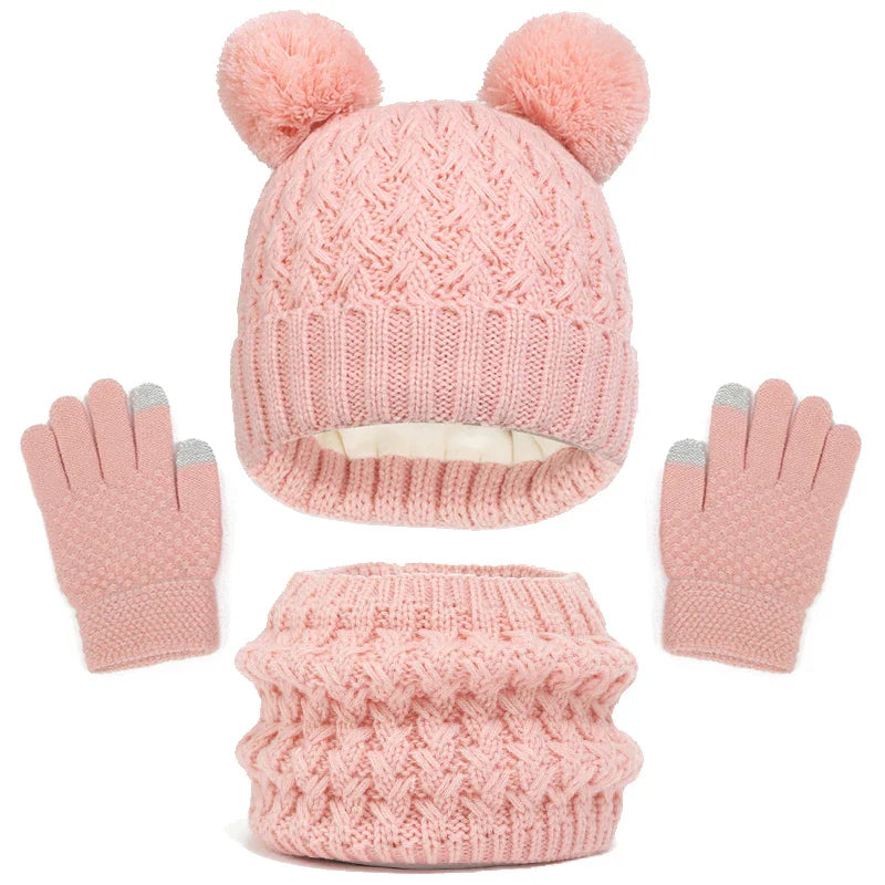 Kit de Inverno Infantil Touca Luvas Cachecol