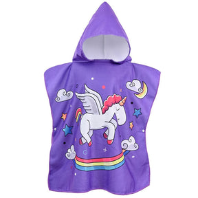 Poncho Infantil Atoalhado Praia com Capuz Menina