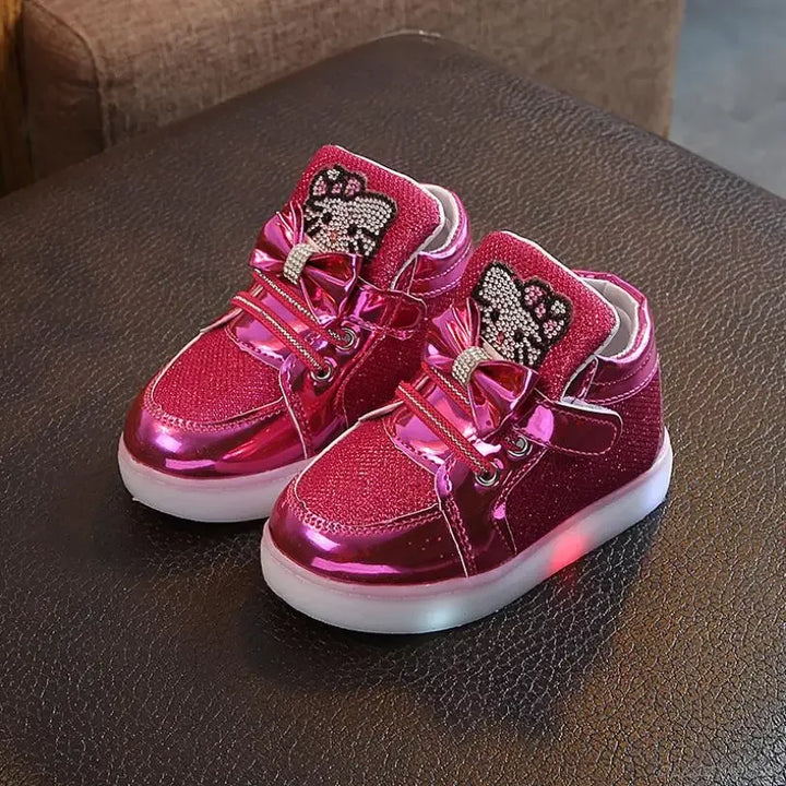 Botinha Tênis Infantil Feminino Led Gatinho - Ama Mamma