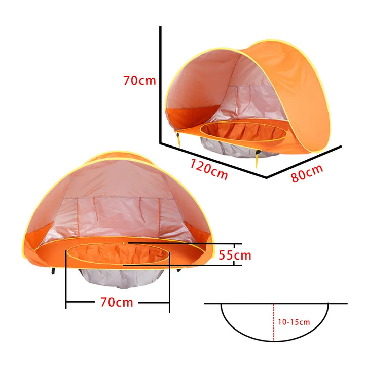 Tenda de Praia com Proteção UV e Mini Piscina para Bebê - Ama Mamma