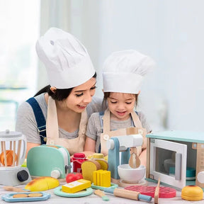 Kit Cozinha Montessori em Madeira Torradeira