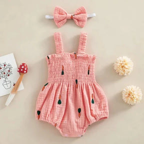 Body Feminino Infantil Estampado + Faixa de Cabelo | 0-18 Meses