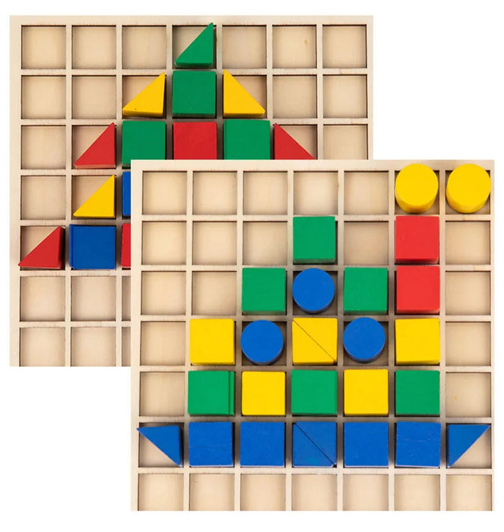 Blocos Criativos Cores e Formas Brinquedo de Madeira - Ama Mamma