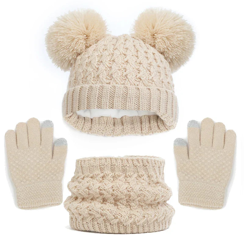 Kit de Inverno Infantil Touca Luvas Cachecol