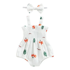 Body Feminino Infantil Estampado + Faixa de Cabelo | 0-18 Meses