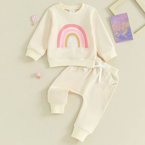 Conjunto Moletom Feminino Infantil Arco Iris