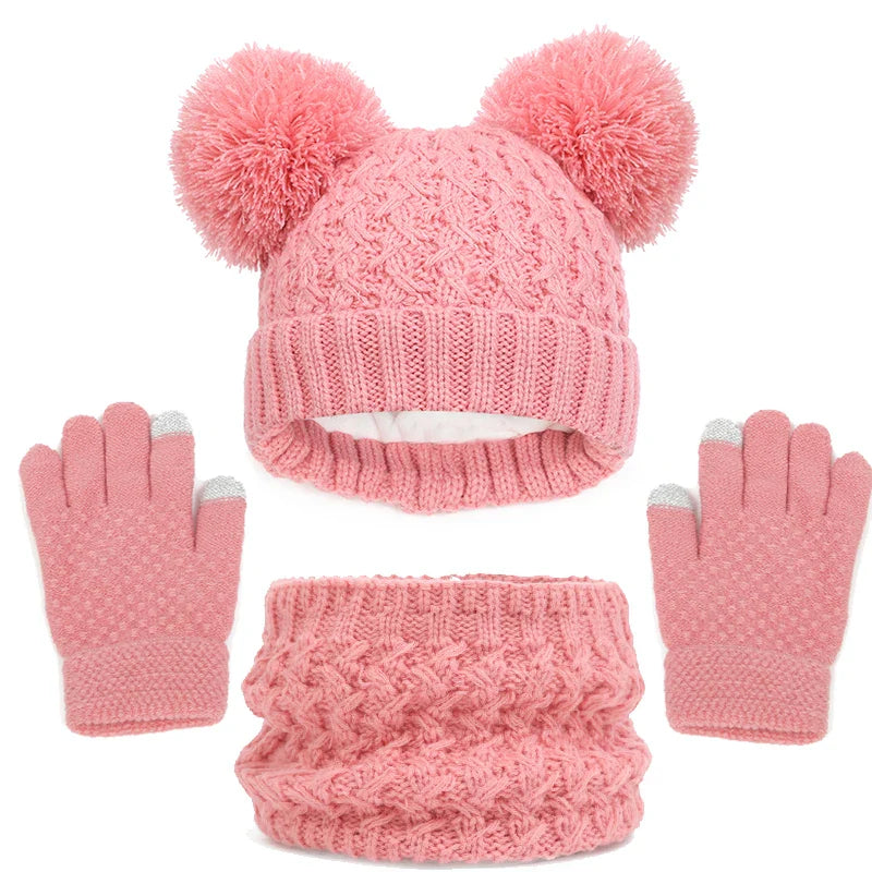 Kit de Inverno Infantil Touca Luvas Cachecol