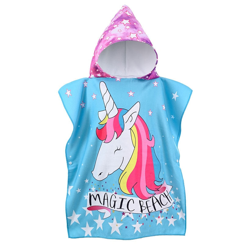 Poncho Infantil Atoalhado Praia com Capuz Menina