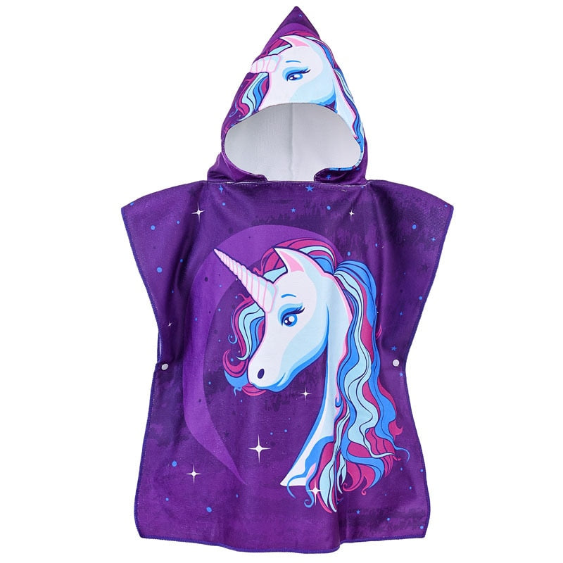 Poncho Infantil Atoalhado Praia com Capuz Menina