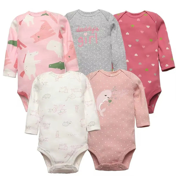 Kit Body Manga Longa para Bebê Meninas 5 Peças - Ama Mamma