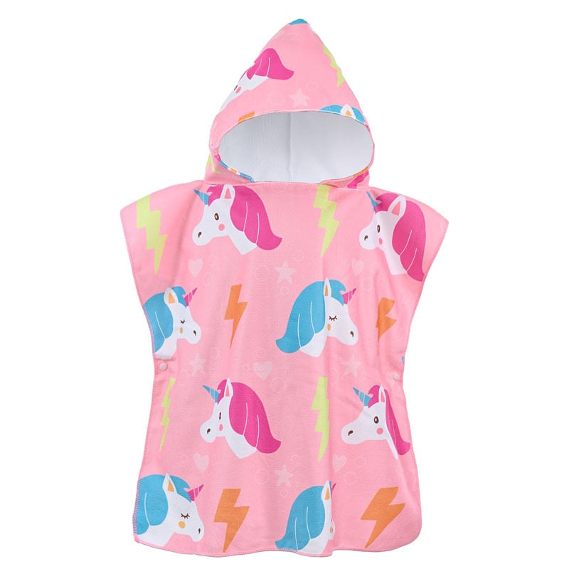 Poncho Infantil Atoalhado Praia com Capuz Menina