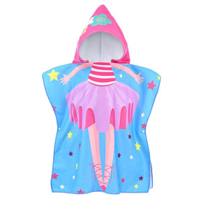 Poncho Infantil Atoalhado Praia com Capuz Menina