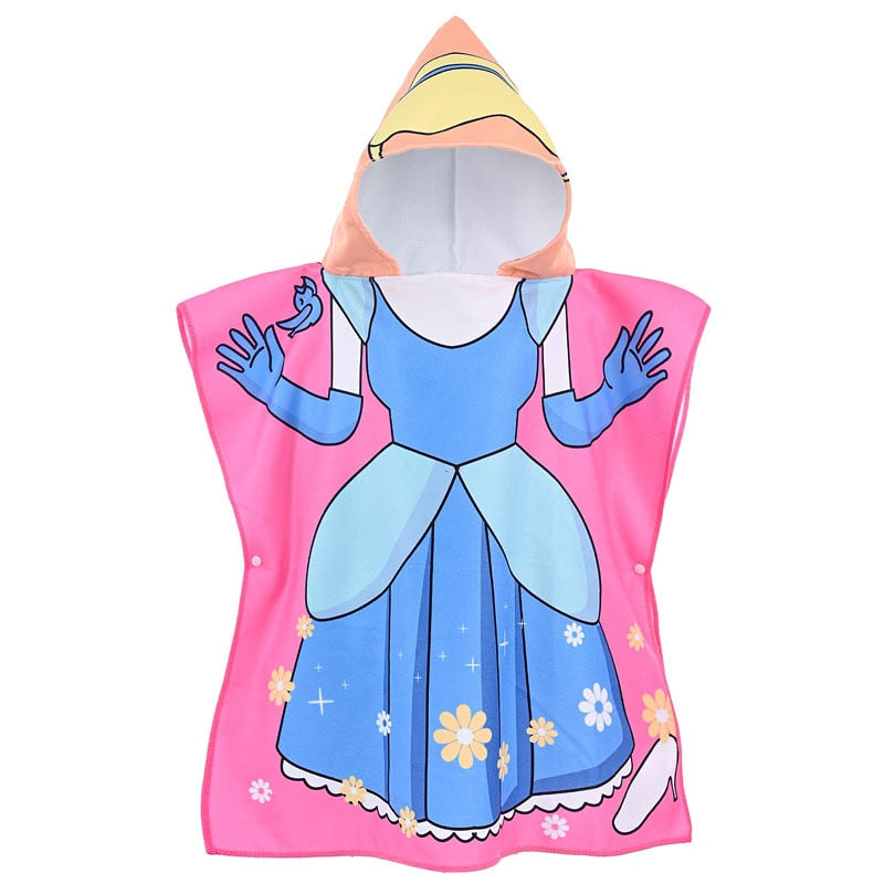 Poncho Infantil Atoalhado Praia com Capuz Menina