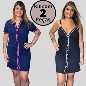 Conjunto de 2 Pijamas Amamentação Americano Luxo