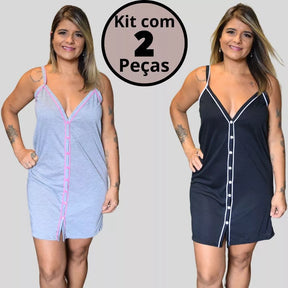 Conjunto de 2 Pijamas Amamentação Americano Luxo