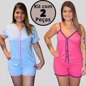 Conjunto de 2 Pijamas Amamentação Americano Luxo