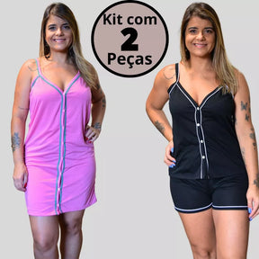 Conjunto de 2 Pijamas Amamentação Americano Luxo