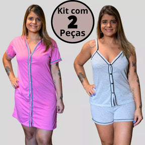 Conjunto de 2 Pijamas Amamentação Americano Luxo