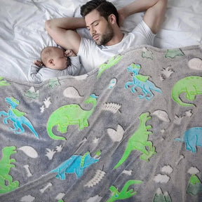 Cobertor Brilhante no Escuro Unicórnio e Dinossauro Ama Mamma - Ama Mamma