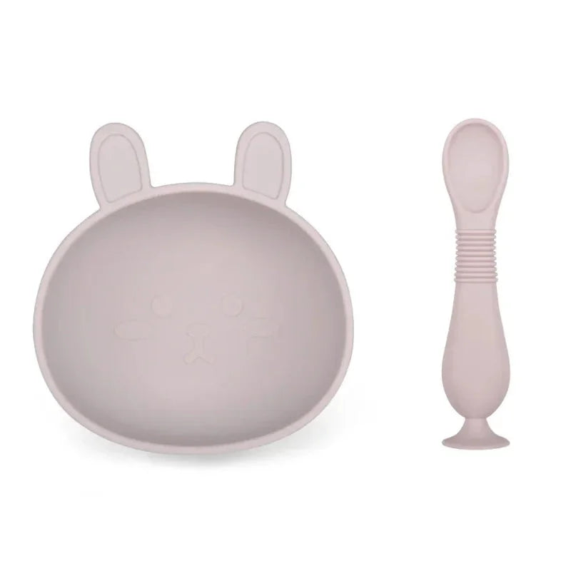 Kit Silicone Premium com Tigela e Colher Infantil Ama Mamma