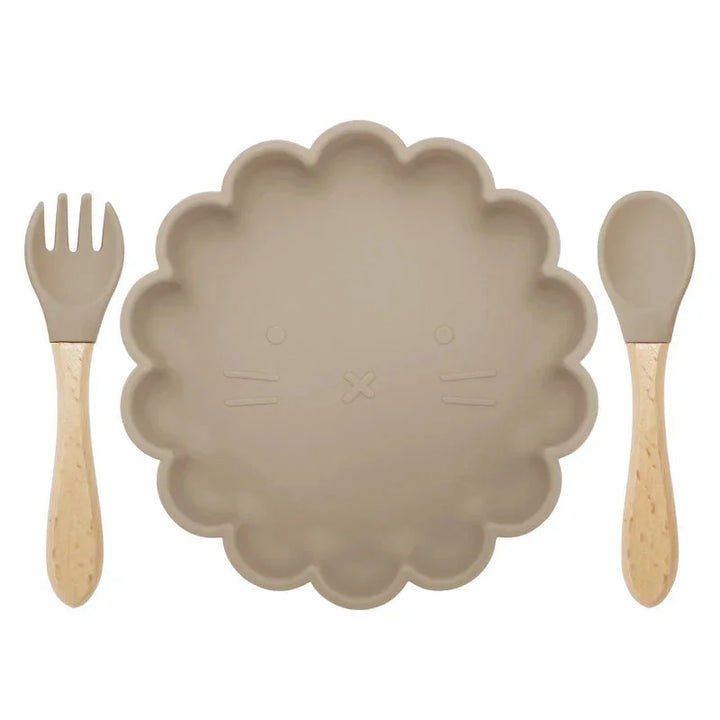 Conjunto Prático de Prato Antiderrapante e Talheres de Silicone Ama Mamma - Ama Mamma