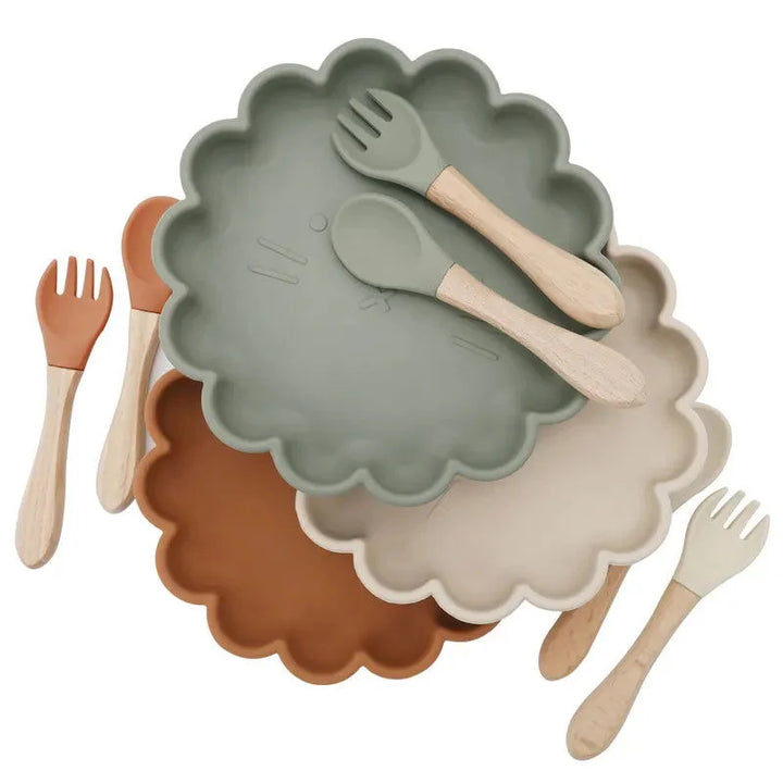 Conjunto Prático de Prato Antiderrapante e Talheres de Silicone Ama Mamma - Ama Mamma