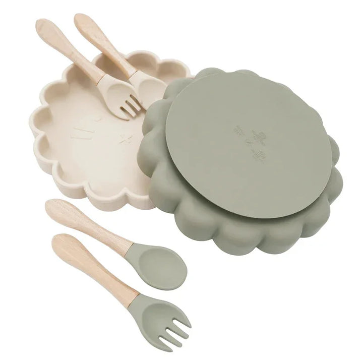 Conjunto Prático de Prato Antiderrapante e Talheres de Silicone Ama Mamma - Ama Mamma